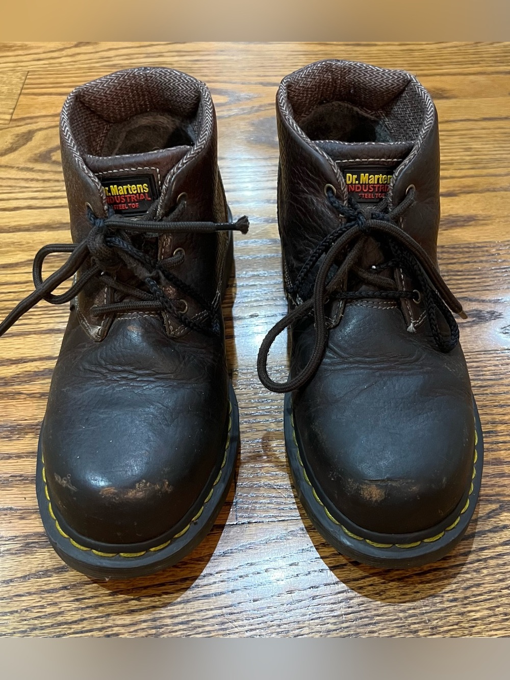 Dr. Martens Industrial Izzy Leather Steel Toe Boots Sz W/8 M/7 Unisex Workwear